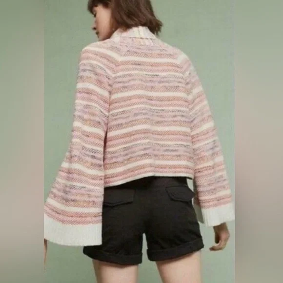 Moth by Anthropologie Pink Cream Knit Oversized Cardigan (Size M,runs large) - Picture 2 of 10